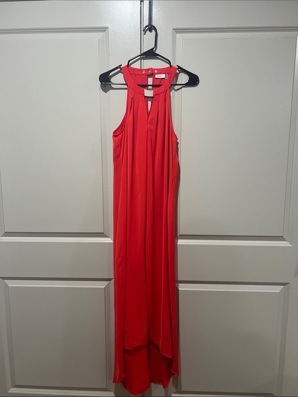 DKNYC size M Sleeveless Red Halter Maxi Dress